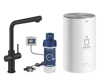 GROHE RED DUO dřezová elektronická baterie, s ohřevem, velikost M, GROHE ChildLock, napájení ze sítě, černá