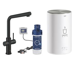 GROHE RED DUO dřezová elektronická baterie, s ohřevem, velikost M, GROHE ChildLock, napájení ze sítě, černá