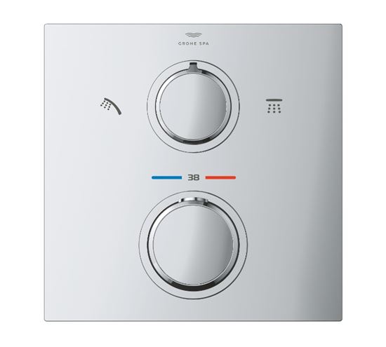 GROHE ALLURE podomítková termostatická baterie, pro 2 spotřebiče, chrom 29181002 Obrázek - fotka