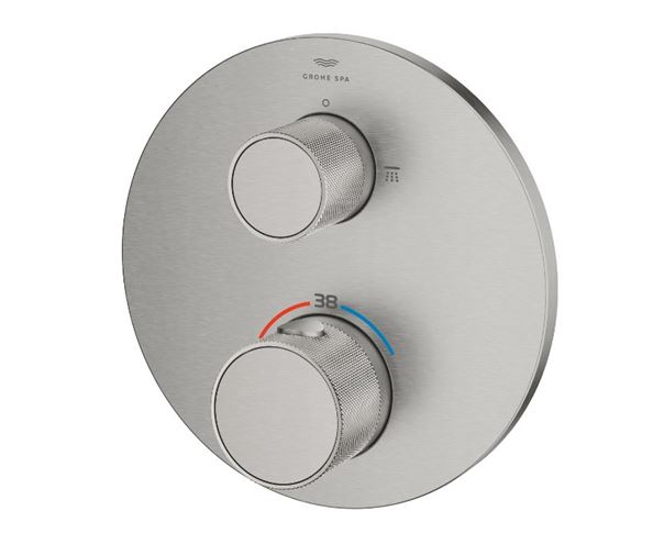 GROHE ATRIO sprchová podomítková termostatická baterie, pro 2 spotřebiče, supersteel 24396DC0 Obrázek - fotka