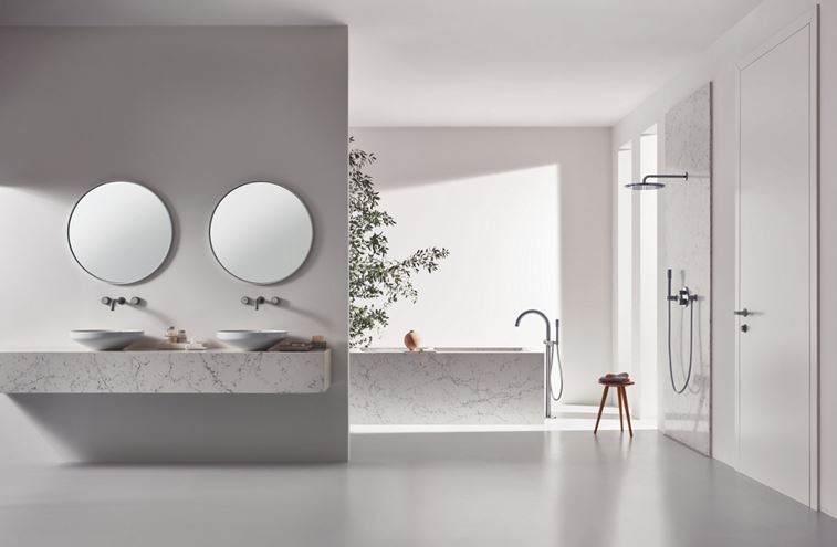 GROHE ATRIO sprchová podomítková termostatická baterie, pro 2 spotřebiče, supersteel 24396DC0 Obrázek - fotka