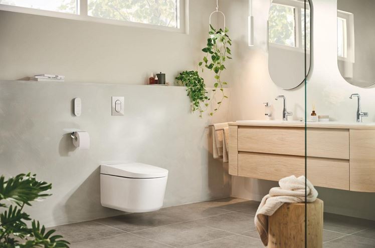 GROHE SENSIA ARENA závěsné WC s bidetovým sedátkem, SoftClose, Rimless, HyperClean, alpská bílá 36508SH0 Obrázek - fotka