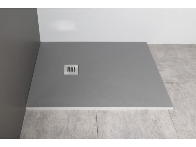 GELCO MITIA sprchová vanička 90x90 cm, litý mramor, bez nožiček, šedá PMS9090 Obrázek - fotka