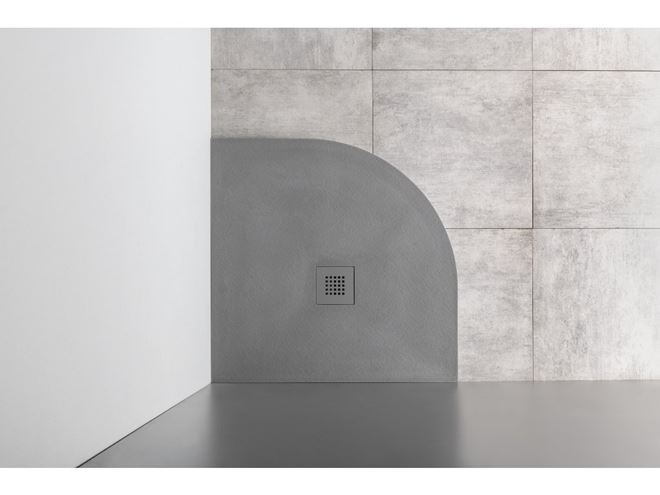 GELCO MITIA sprchová vanička 90x90 cm, R550, litý mramor, bez nožiček, šedá PMSR90 Obrázek - fotka
