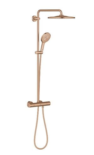 GROHE RAINSHOWER SMARTACTIVE 310 sprchový set s termostatickou baterií, horní sprcha, ruční sprcha se 3 proudy, tyč, hadice, Water Saving, kartáčovaný warm sunset 26836DL0 Obrázek - fotka