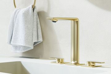 GROHE ALLURE umyvadlová stojánková baterie, 3-otvorová, s odtokovou soupravou, Water Saving, kartáčovaný cool sunrise 20188GN1 Obrázek - fotka