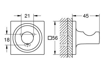 GROHE ALLURE háček na ručník, chrom 40284001 Technický nákres