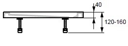 HÜPPE PURANO nožičky k vaničce 12-16 cm, set 6 ks 508059000 Technický nákres