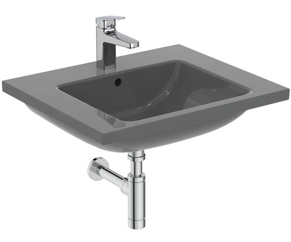 IDEAL STANDARD I.LIFE B umyvadlo 61 cm, s otvorem pro baterii a přepadem, lesklá šedá T460558 Obrázek - fotka