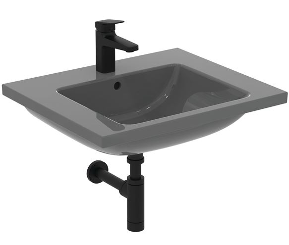 IDEAL STANDARD I.LIFE B umyvadlo 61 cm, s otvorem pro baterii a přepadem, lesklá šedá T460558 Obrázek - fotka