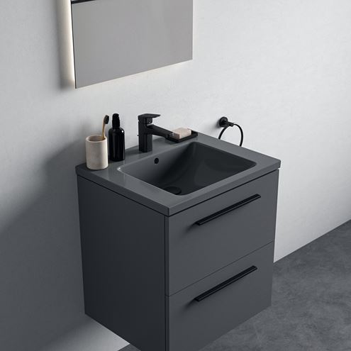 IDEAL STANDARD I.LIFE B umyvadlo 61 cm, s otvorem pro baterii a přepadem, lesklá šedá T460558 Obrázek - fotka