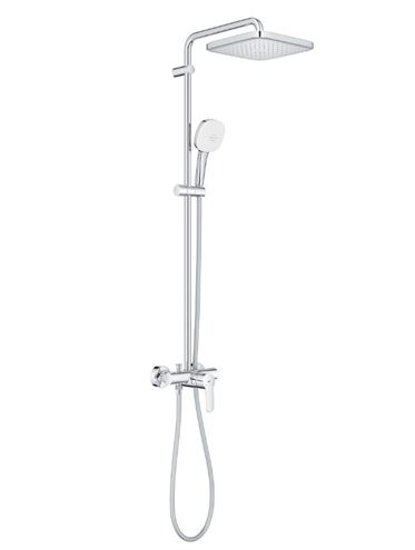 GROHE TEMPESTA SYSTEM 250 CUBE sprchový set s baterií, horní sprcha, ruční sprcha se 2 proudy, tyč, hadice, Water Saving, chrom 26692001 Obrázek - Hlavní obrázek