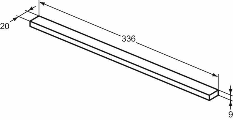 IDEAL STANDARD I.LIFE úchytka pro nábytek, lesklý hliník T5326YE Technický nákres