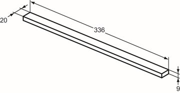 IDEAL STANDARD I.LIFE úchytka pro nábytek, lesklý hliník T5326YE Technický nákres