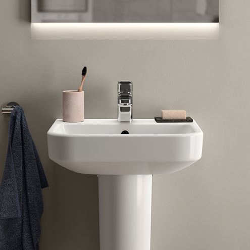 IDEAL STANDARD I.LIFE B umývátko 45 cm, s otvorem pro baterii a přepadem T461001 Obrázek - fotka