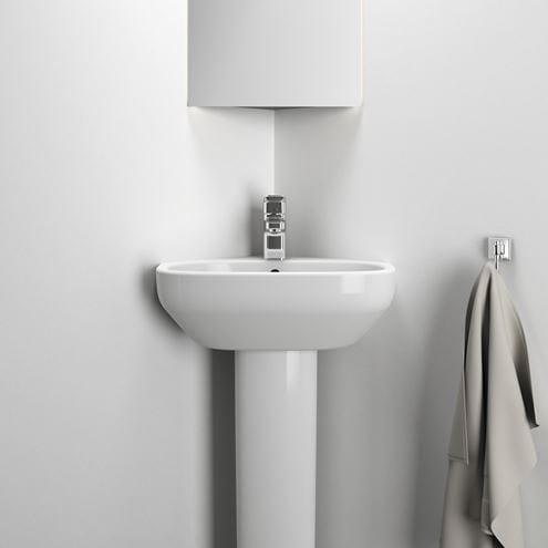 IDEAL STANDARD I.LIFE A umyvadlo rohové 45 cm, s otvorem pro baterii a přepadem T471101 Obrázek - fotka