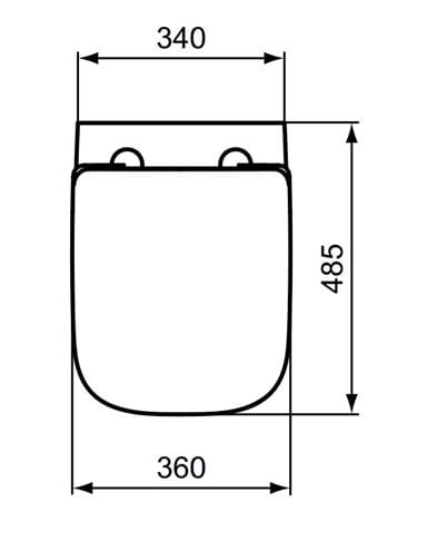 IDEAL STANDARD I.LIFE S WC sedátko, bílá T473601 Technický nákres