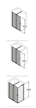 HÜPPE XTENSA PURE sprchové dveře 140x200 cm, posuvné, levé, stříbrná pololesklá/sklo čiré XT0105.069.322 Obrázek - fotka