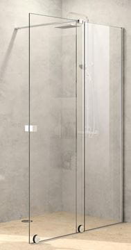 HÜPPE XTENSA PURE sprchové dveře 160x200 cm, posuvné, pravé, stříbrná pololesklá/sklo čiré