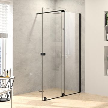HÜPPE XTENSA PURE WALK-IN sprchové dveře 160x200 cm, posuvné, pravé, black edition/sklo čiré XT0207.123.322 Obrázek - fotka