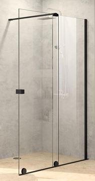 HÜPPE XTENSA PURE WALK-IN sprchové dveře 160x200 cm, posuvné, pravé, black edition/sklo čiré