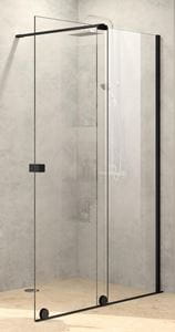 HÜPPE XTENSA PURE WALK-IN sprchové dveře 160x200 cm, posuvné, pravé, black edition/sklo čiré