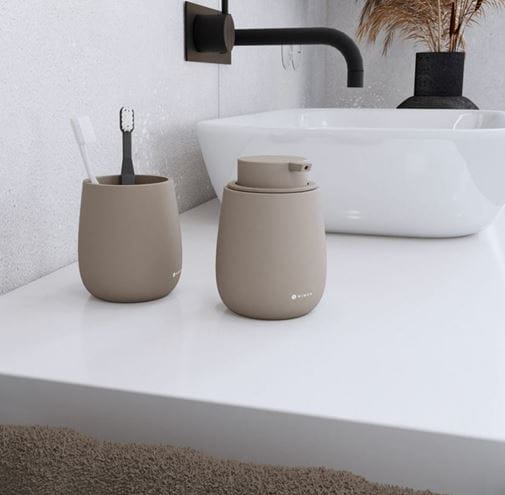 NIMCO TABO pohárek na kartáčky, keramika, taupe TA 3158-07 Obrázek - fotka