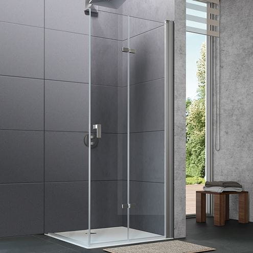 HÜPPE DESIGN PURE sprchové dveře 90x200 cm, skládací, pravé, stříbrná matná/sklo čiré 8P0916.087.322 Obrázek - fotka