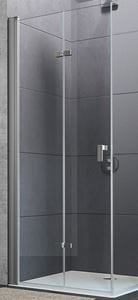 HÜPPE DESIGN PURE sprchové dveře 90x200 cm, skládací, levé, stříbrná matná/sklo čiré