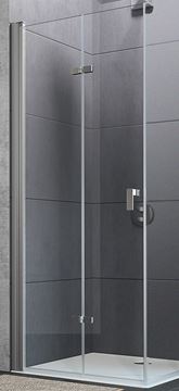 HÜPPE DESIGN PURE sprchové dveře 90x200 cm, skládací, levé, stříbrná matná/sklo čiré