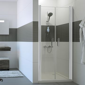 HÜPPE CLASSICS 2 sprchové dveře 90x190 cm, lítací, stříbrná matná/sklo čiré C23702.087.322 Obrázek - fotka