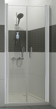 HÜPPE CLASSICS 2 sprchové dveře 90x190 cm, lítací, stříbrná matná/sklo čiré