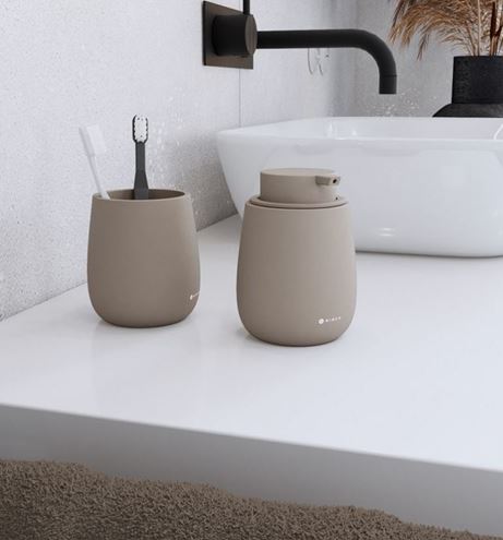 NIMCO TABO sada doplňků pro WC a koupelnu, keramika, taupe TA SET-07 Obrázek - fotka