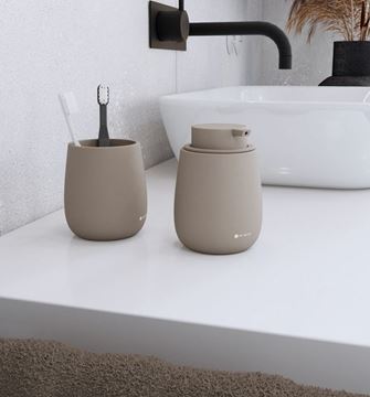 NIMCO TABO sada doplňků pro WC a koupelnu, keramika, taupe TA SET-07 Obrázek - fotka