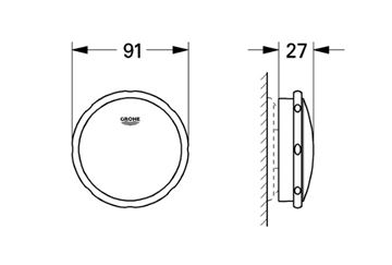 GROHE TALENTO sada krytek pro odtokovou soupravu, chrom 19025000 Technický nákres