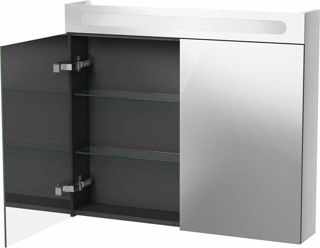 DURAVIT NO.1 zrcadlová skříňka 80x70x14,8 cm, osvětlení, s vypínačem a el. zásuvkou, dřevotříska, matná bílá N17921000000000 Obrázek - fotka