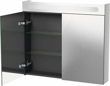 DURAVIT NO.1 zrcadlová skříňka 80x70x14,8 cm, osvětlení, s vypínačem a el. zásuvkou, dřevotříska, matná bílá N17921000000000 Obrázek - fotka