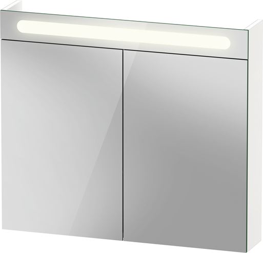 DURAVIT NO.1 zrcadlová skříňka 80x70x14,8 cm, osvětlení, s vypínačem a el. zásuvkou, dřevotříska, matná bílá N17921000000000 Obrázek - fotka