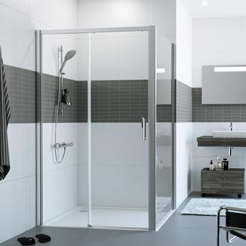 HÜPPE CLASSICS 2 EASYENTRY GT1200 sprchové dveře 120x200 cm, posuvné, levé, stříbrná pololesklá/sklo čiré C25309.069.322 Obrázek - fotka