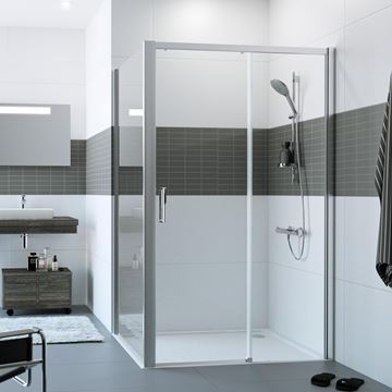 HÜPPE CLASSICS 2 EASYENTRY GT1200 sprchové dveře 120x200 cm, posuvné, pravé, stříbrná pololesklá/sklo čiré C25609.069.322 Obrázek - fotka