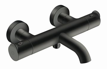 CONCEPT 300 ROUND vanová nástěnná termostatická baterie, s přepínačem, matná černá