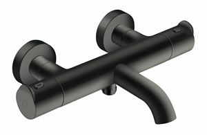 CONCEPT 300 ROUND vanová nástěnná termostatická baterie, s přepínačem, matná černá