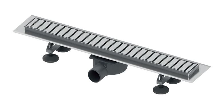 TECE LINUS sprchový žlab 800 mm, do prostoru, boční odtok DN 50, rošt, membránový pachový uzávěr, nerez ocel 15100089 Obrázek - Hlavní obrázek