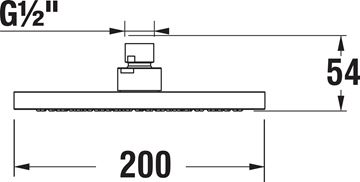 JIKA MIO horní sprcha pr. 200 mm, chrom/šedá H3677100040411 Technický nákres
