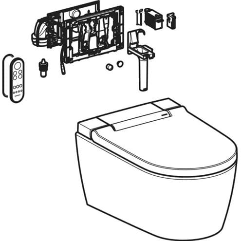 GEBERIT AQUACLEAN SELA závěsné WC s bidetovým sedátkem, SoftOpening, TurboFlush, KeraTect 146.226.01.1 Obrázek - fotka