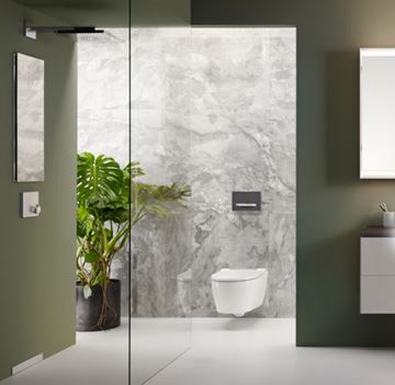 GEBERIT AQUACLEAN SELA SQUARE závěsné WC s bidetovým sedátkem, SoftOpening, TurboFlush, KeraTect 146.250.01.1 Obrázek - fotka