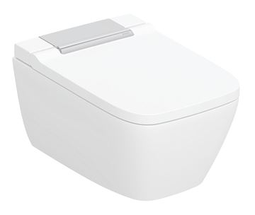 GEBERIT AQUACLEAN SELA SQUARE závěsné WC s bidetovým sedátkem, SoftOpening, TurboFlush, KeraTect, bílá/chrom