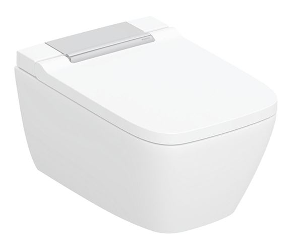 GEBERIT AQUACLEAN SELA SQUARE závěsné WC s bidetovým sedátkem, SoftOpening, TurboFlush, KeraTect, bílá/chrom 146.250.21.1 Obrázek - Hlavní obrázek