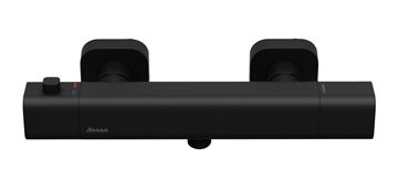 RAVAK 10° FREE BLACK TD F 033.20BL sprchová nástěnná termostatická baterie, CoolFeel, matná černá X070154 Obrázek - fotka