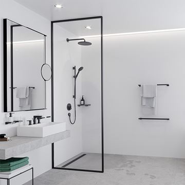 HANSGROHE sprchové rameno 389 mm, nástěnné, matná černá 27413670 Obrázek - fotka